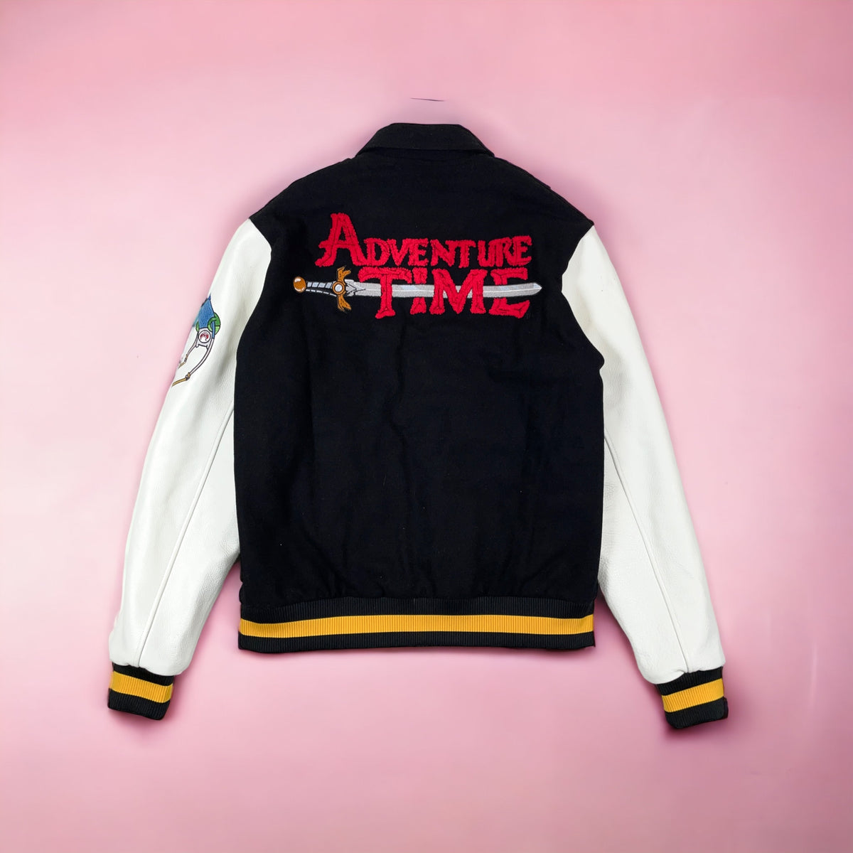 Full back of the Collectors Edition jacket showing oversized Adventure Time chenille artwork