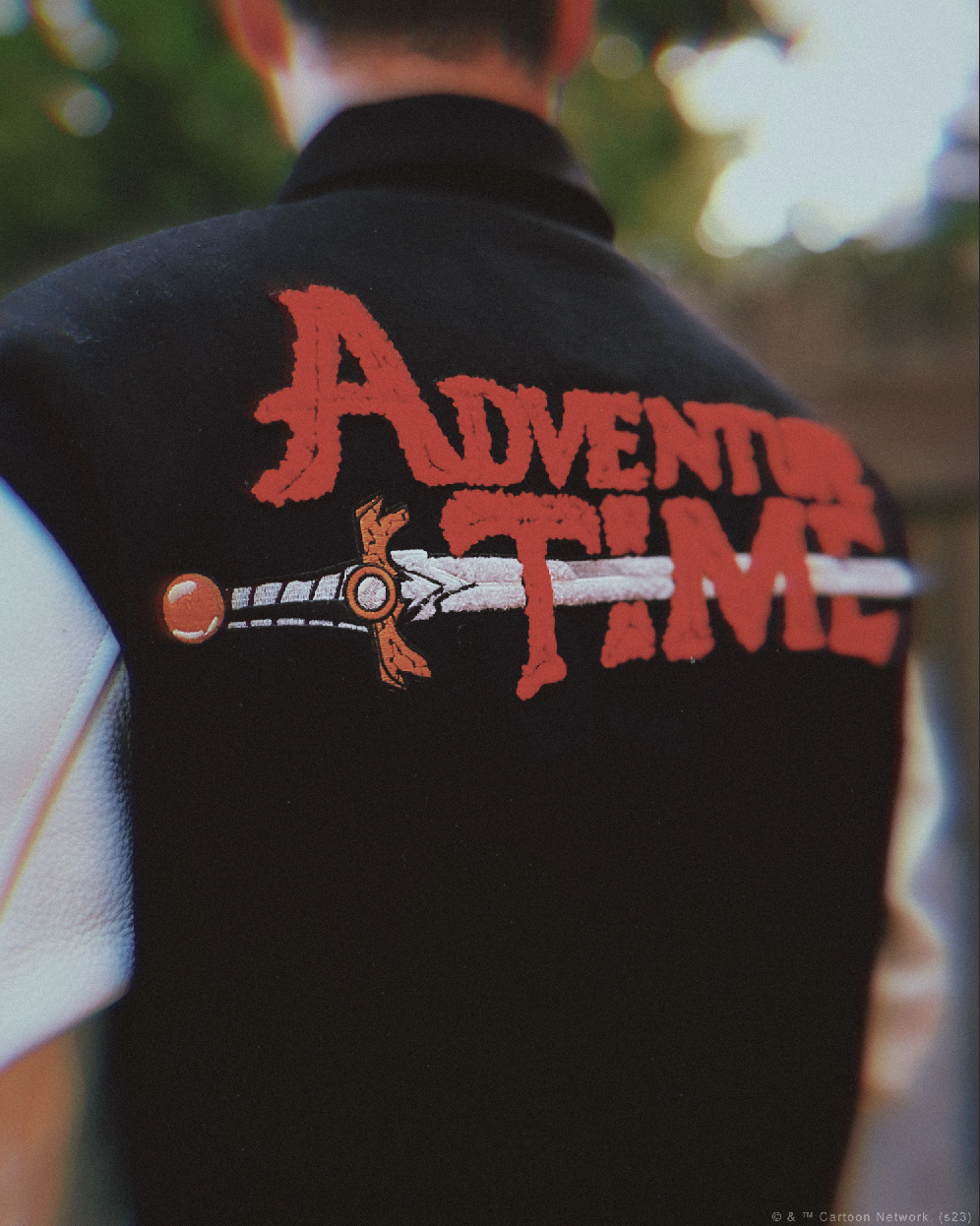 Original on-body back view of the Collectors Edition jacket with Adventure Time artwork