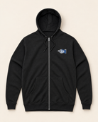 DLC Paint Tube Zip Hoodie Navy, front studio view