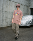 Aqua Teen Metal tee (hazy pink) — on-model 2